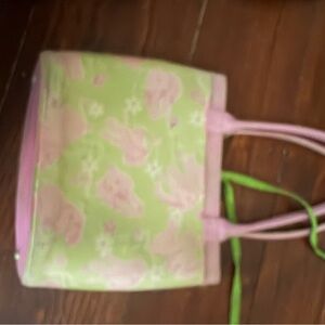Lilly Pulitzer Green and Pink Floral Tote